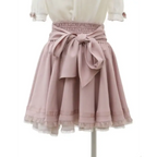 High Waist Lolita Skirt – Lace Trim & Bow Detail - Bottoms - Short - Skirts - 20