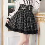 High Waist Lolita Skirt – Lace Trim & Bow Detail - Bottoms - Short - Skirts - 3