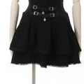 High Waist Bow Pleated Mini Skirt - Pink Lace A-line - Bottoms - Mini Skirt - 7