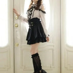 High Waist Kawaii Pleated Mini Skirt with Bow Detail - Bottoms - Pleated Skirt - 4