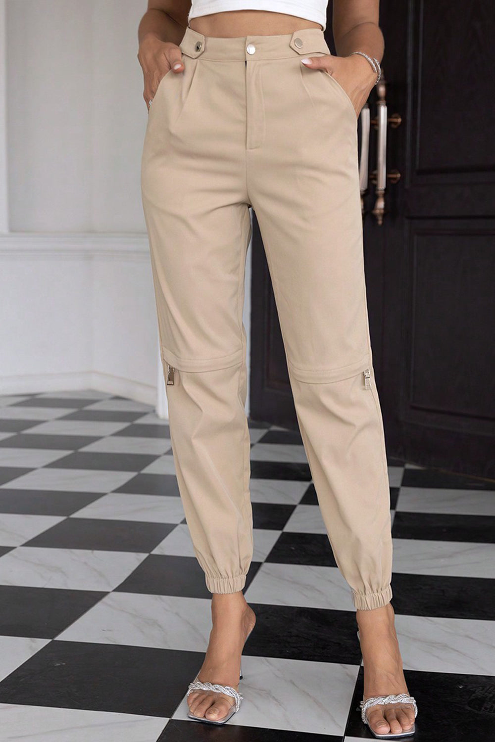 High Waist Pants with Pockets - Bottoms - Pants - 3 - 2024