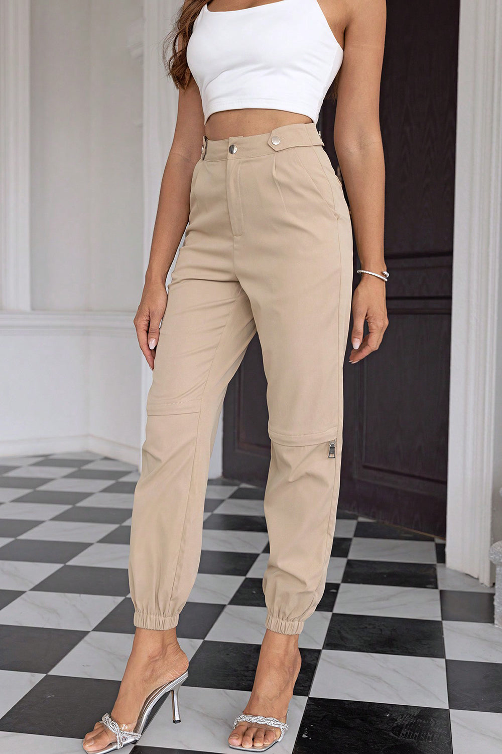 High Waist Pants with Pockets - Bottoms - Pants - 4 - 2024