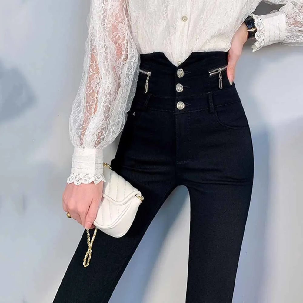 Korean Fashion High Waist Pencil Pants - Bottoms - 1