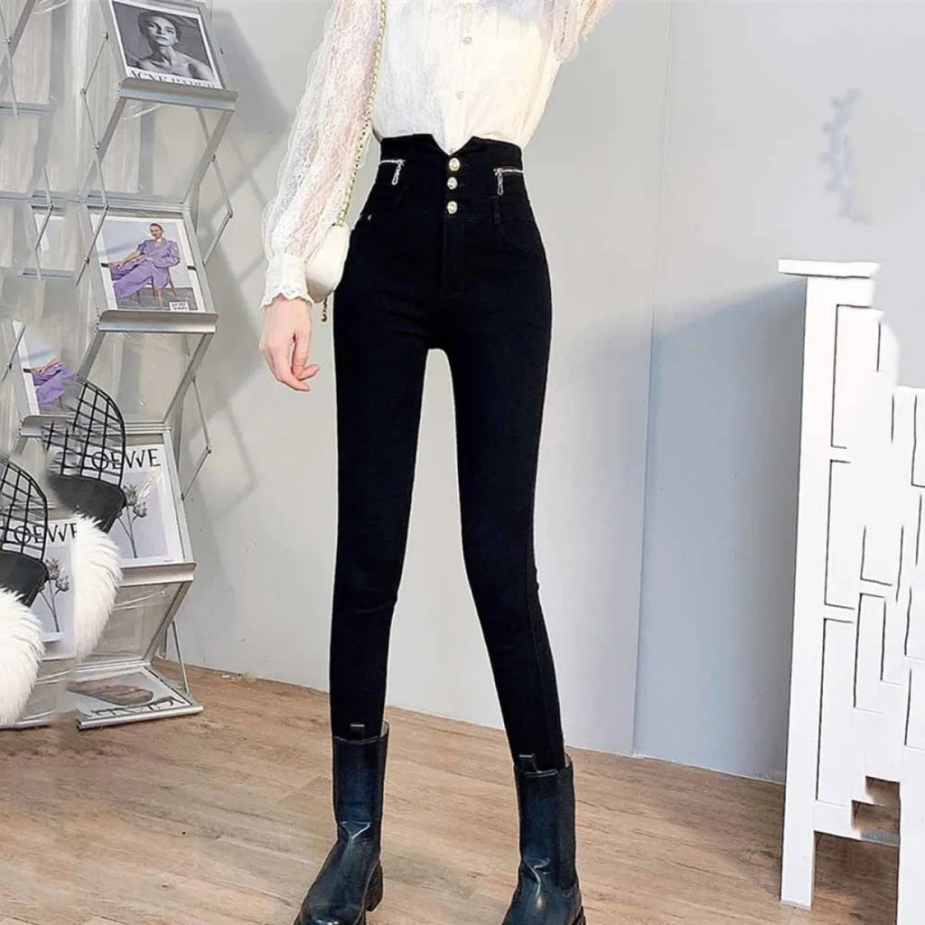 Korean Fashion High Waist Pencil Pants - Bottoms - 6