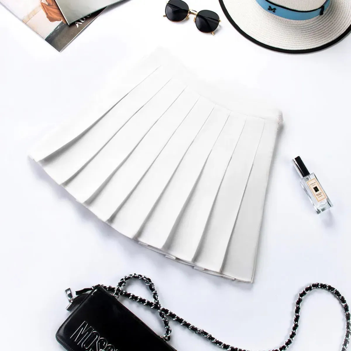 Plaid Preppy Skirt – Harajuku Pleated Mini High Waist Skirt - Bottoms - Skirts - 7