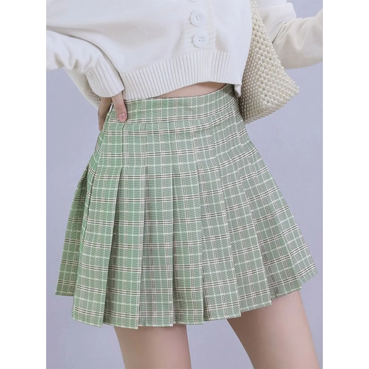 High Waist Pleated A-line Skorts - Bottoms - 9