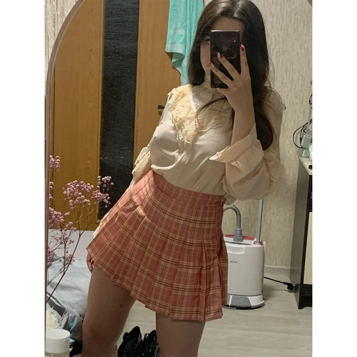 High Waist Pleated A-line Skorts - Bottoms - 5