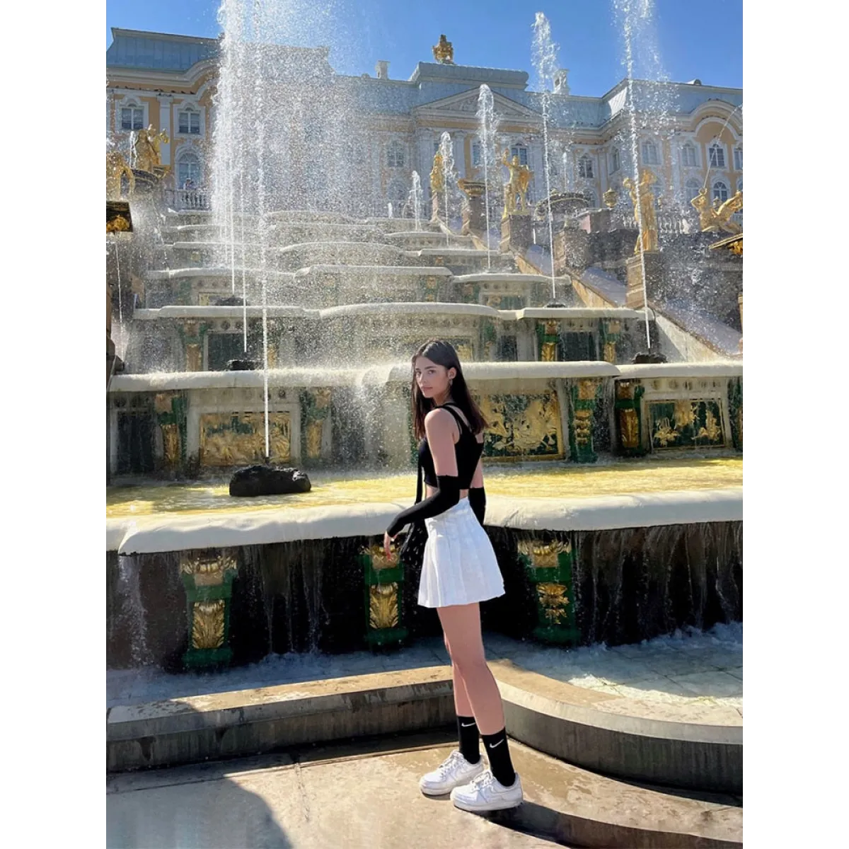 High Waist Pleated A-line Skorts - Bottoms - 3