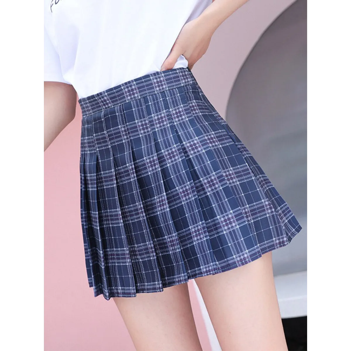 High Waist Pleated A-line Skorts - Bottoms - 19