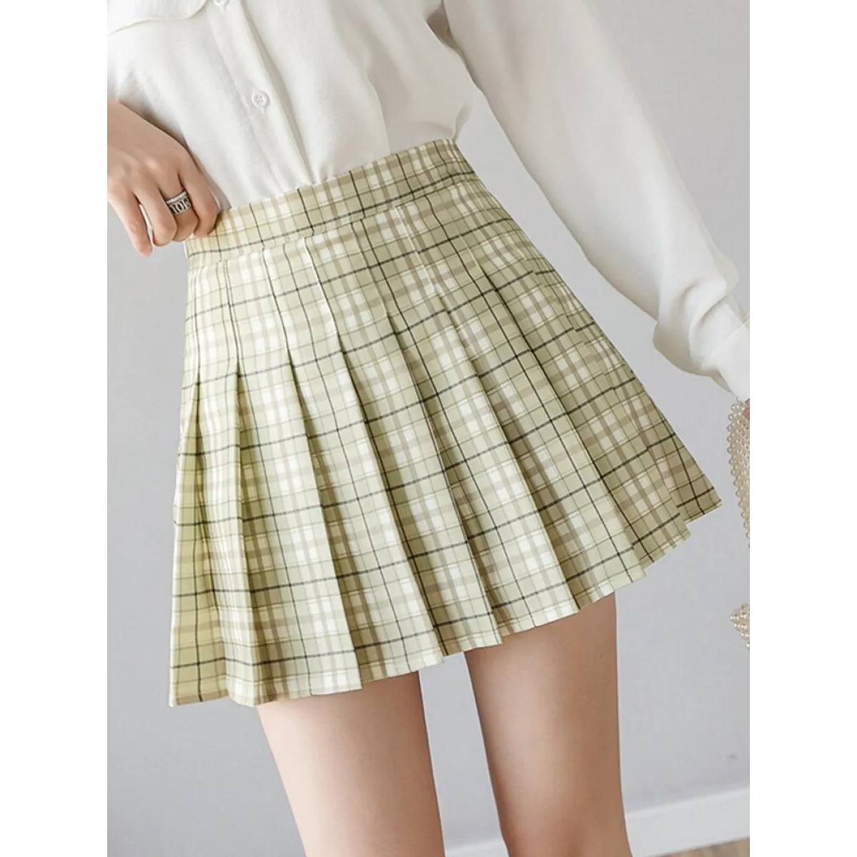 High Waist Pleated A-line Skorts - Bottoms - 15