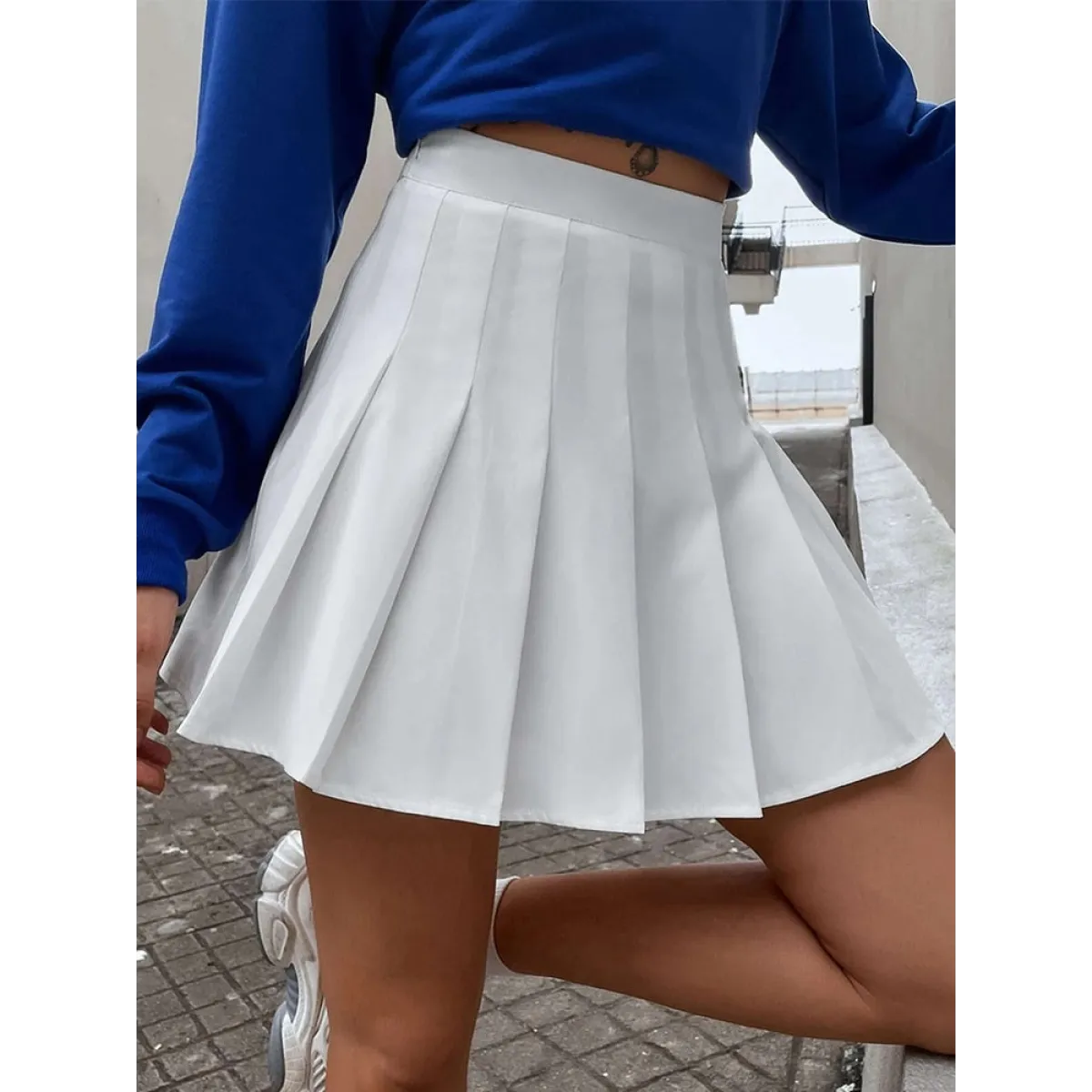 High Waist Pleated A-line Skorts - Bottoms - 1