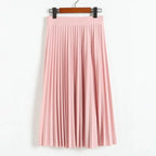 High Waist Pleated Length Elastic Skirt - Bottoms - 1