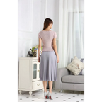 High Waist Pleated Length Elastic Skirt - Bottoms - 11