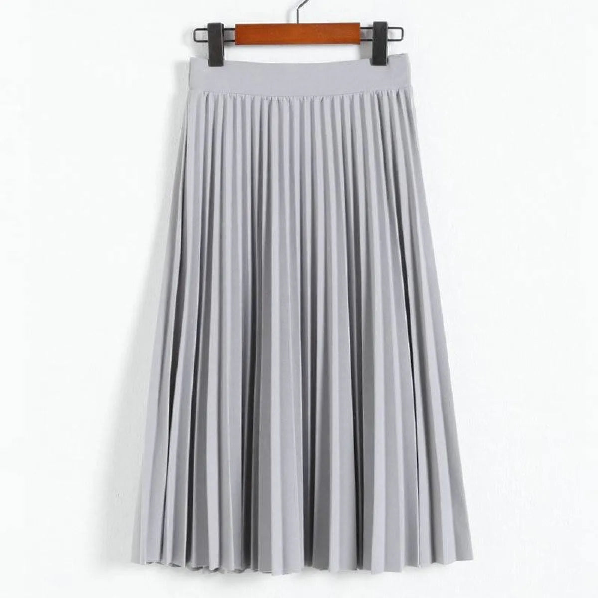 High Waist Pleated Length Elastic Skirt - Bottoms - 12