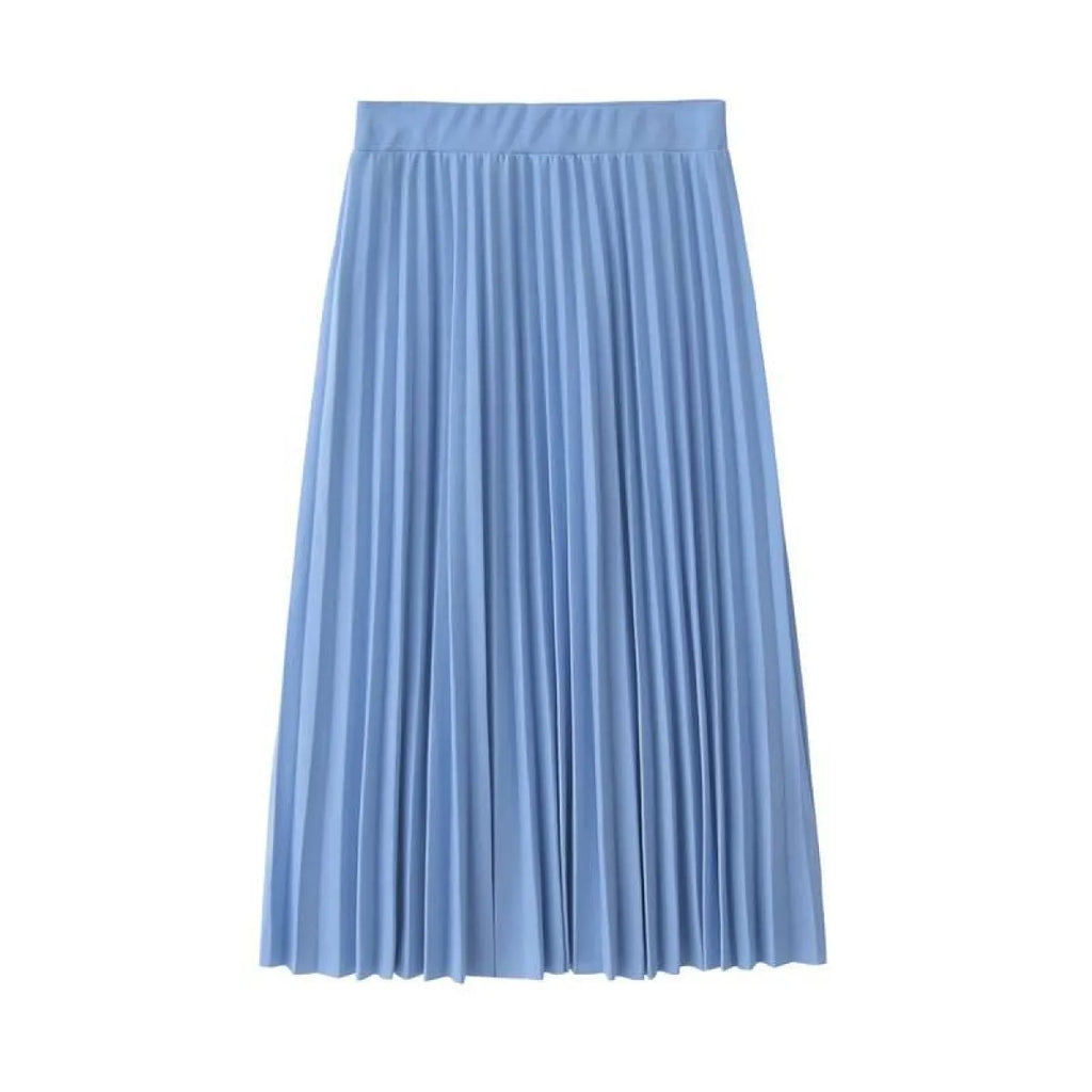 High Waist Pleated Length Elastic Skirt - Bottoms - 20