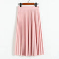 High Waist Pleated Length Elastic Skirt - Bottoms - 21