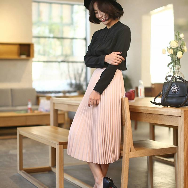 High Waist Pleated Length Elastic Skirt - Bottoms - Clothing - 6 - 2024