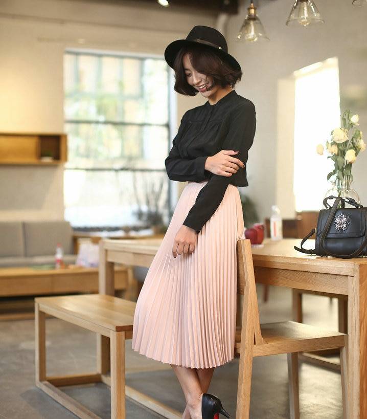 High Waist Pleated Length Elastic Skirt - Bottoms - Clothing - 9 - 2024