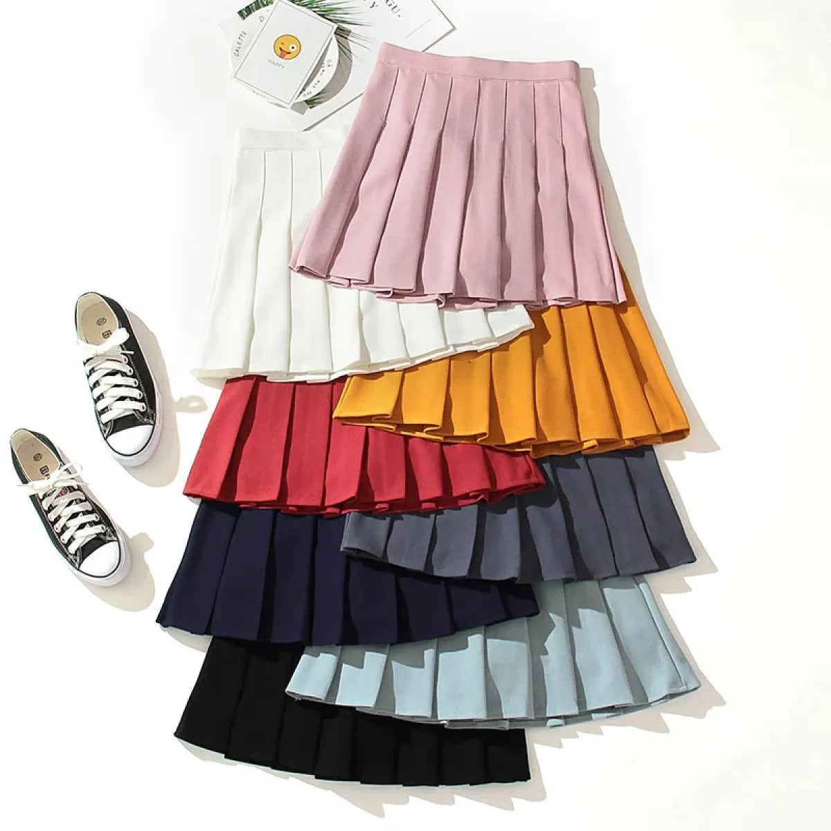 High Waist Pleated Skirt – Kawaii Harajuku Lolita Sailor Style - Bottoms - Skirts - 1