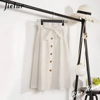 Elegant High Waist Pleated Skirts - Bottoms - 18