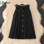 Elegant High Waist Pleated Skirts - Bottoms - 15