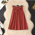 Elegant High Waist Pleated Skirts - Bottoms - 14