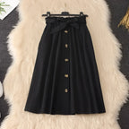 Elegant High Waist Pleated Skirts - Bottoms - 10