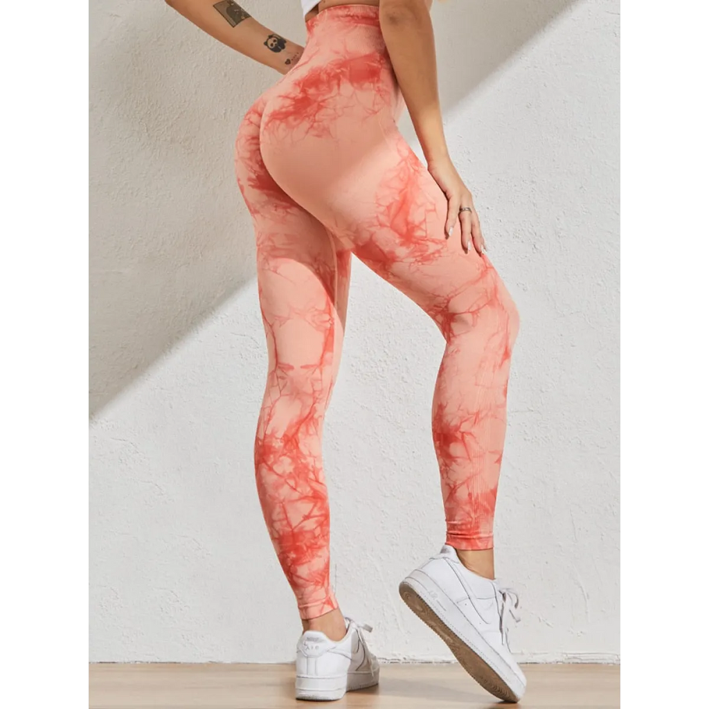 Slimming Push Up Leggings - Tiedyed Orange / XXL / Nearest Warehouse - Bottoms - Pants - 33 - 2024
