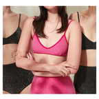 Glitter Bikini Set – High Waist Shiny Contrast Trim Beachwear - Swimsuits - Swimwear - 21