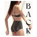 Glitter Bikini Set – High Waist Shiny Contrast Trim Beachwear - Swimsuits - Swimwear - 24