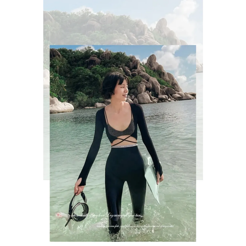 Glitter Bikini Set – High Waist Shiny Contrast Trim Beachwear - Swimsuits - Swimwear - 29