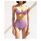 Glitter Bikini Set – High Waist Shiny Contrast Trim Beachwear - Swimsuits - Swimwear - 13