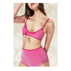 Glitter Bikini Set – High Waist Shiny Contrast Trim Beachwear - Swimsuits - Swimwear - 20