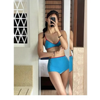 Glitter Bikini Set – High Waist Shiny Contrast Trim Beachwear - Swimsuits - Swimwear - 11