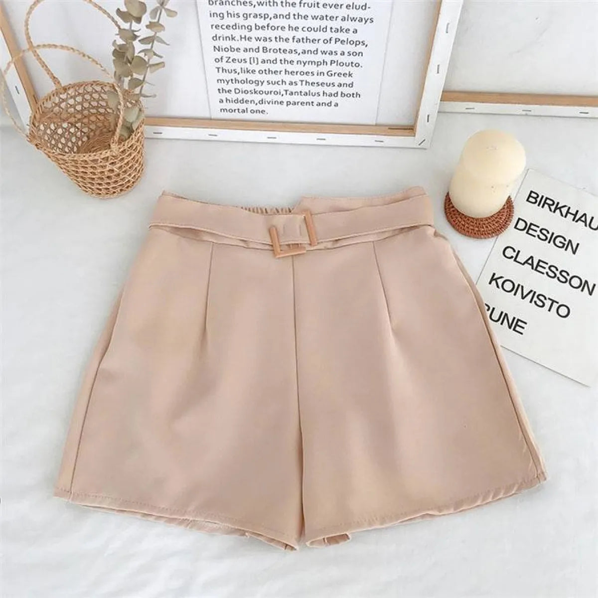 Solid High Waist Shorts - Bottoms - 16