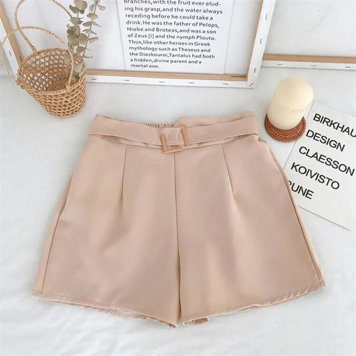 Solid High Waist Shorts - Bottoms - 18
