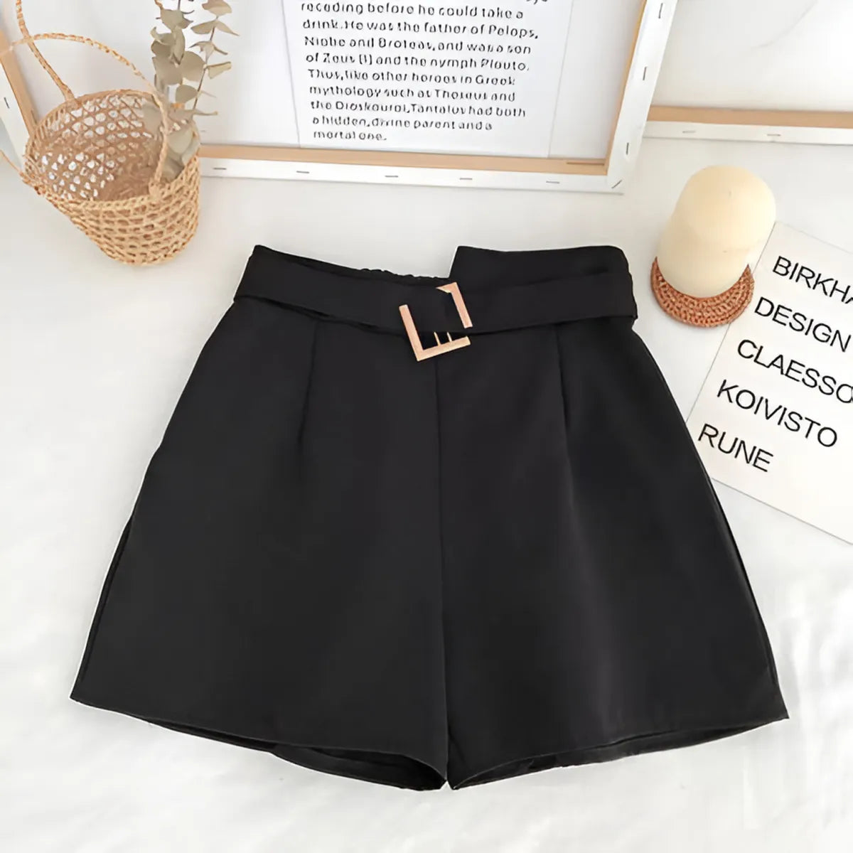 Solid High Waist Shorts - Bottoms - 20
