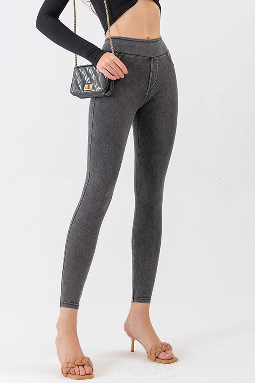 High Waist Skinny Jeans - Gray / XS - Bottoms - Pants - 7 - 2024