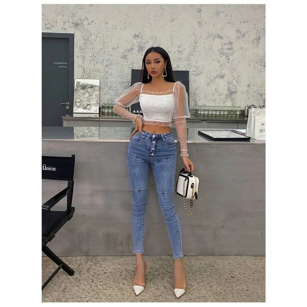 Women’s High Waist Skinny Jeans - Bottoms - 9