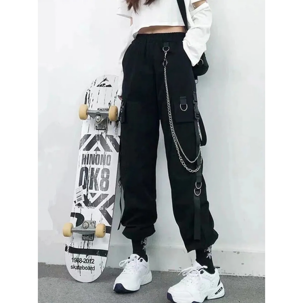 High Waist Streetwear Pants - Bottoms - 1