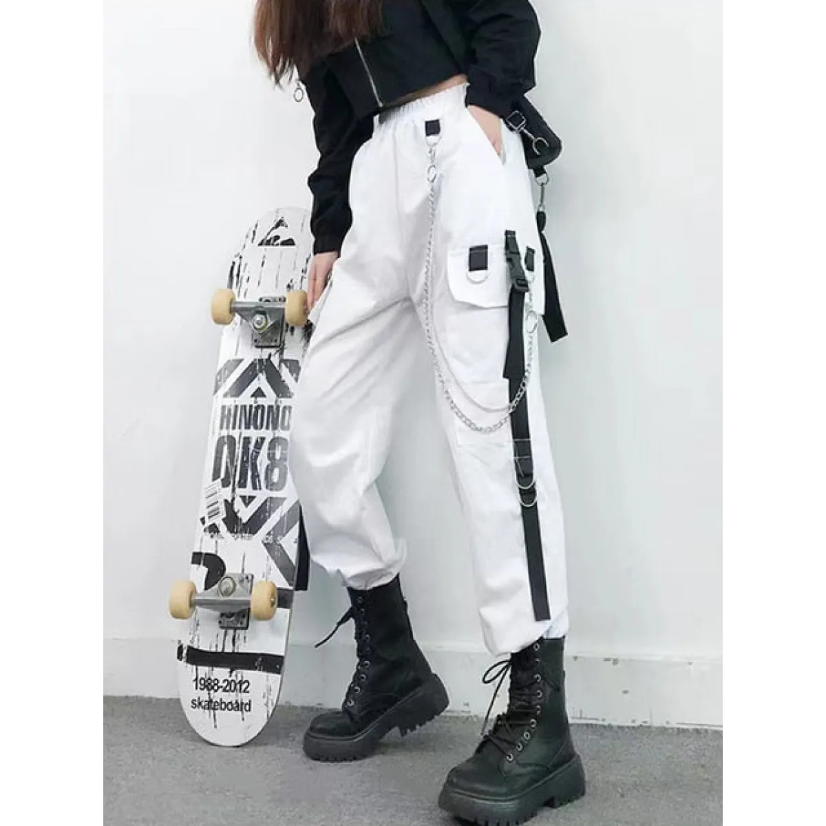 High Waist Streetwear Pants - Bottoms - 10