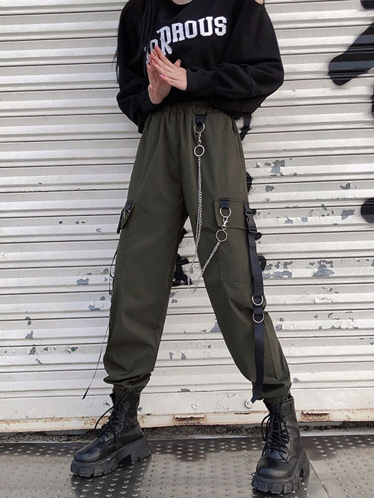 High Waist Streetwear Pants - Green / M - Bottoms - Pants - 13 - 2024