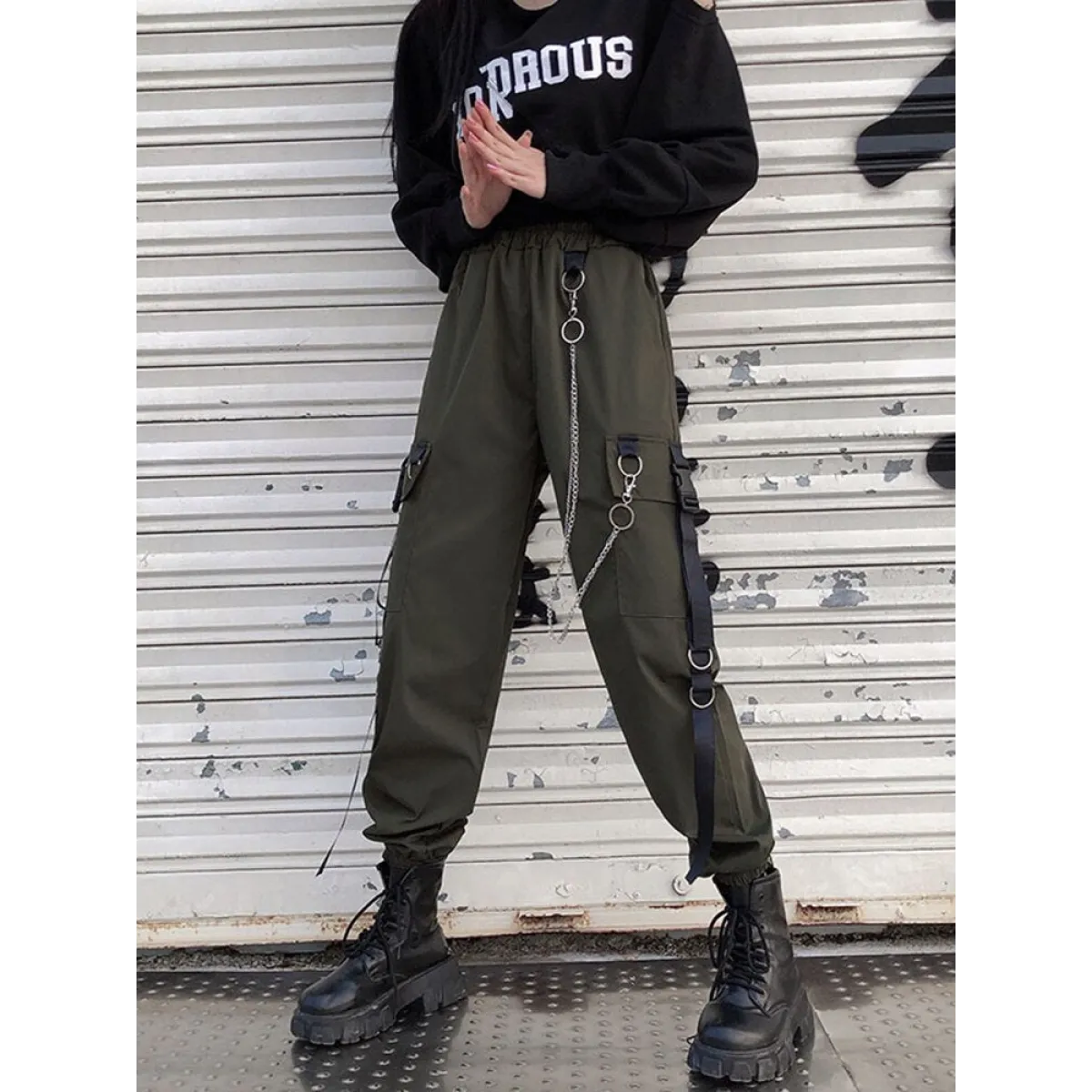 High Waist Streetwear Pants - Bottoms - 13