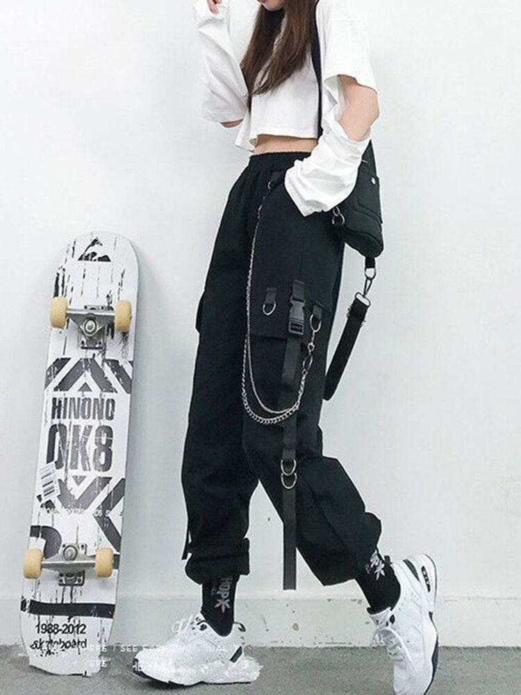 High Waist Streetwear Pants - Black / M - Bottoms - Pants - 14 - 2024