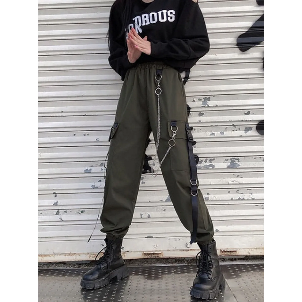 High Waist Streetwear Pants - Bottoms - 9