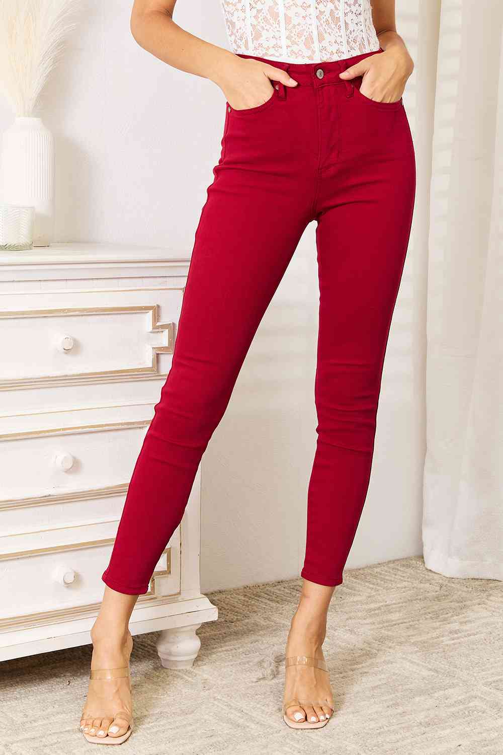 High Waist Tummy Control Skinny Jeans - Bottoms - Pants - 3 - 2024