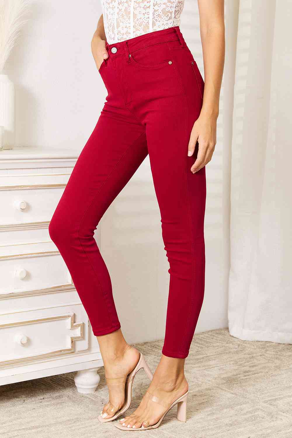 High Waist Tummy Control Skinny Jeans - Bottoms - Pants - 4 - 2024