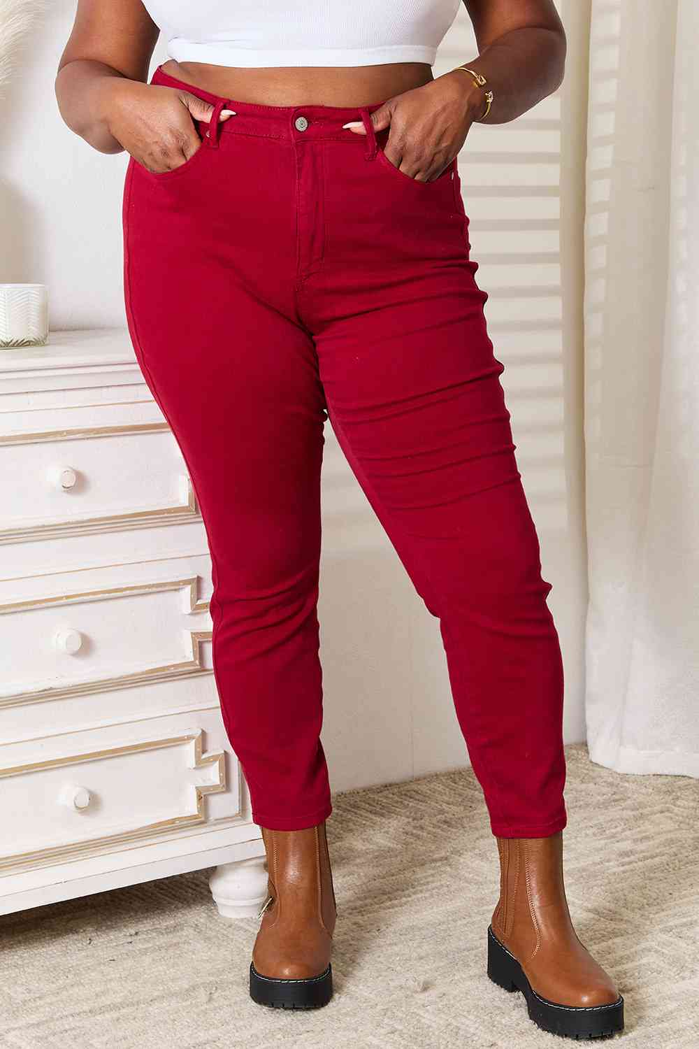 High Waist Tummy Control Skinny Jeans - Bottoms - Pants - 6 - 2024