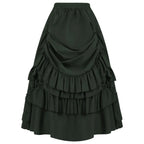 High Waist Victorian Ruffled Skirt – Gothic Steampunk - Bottoms - Skirts - 19