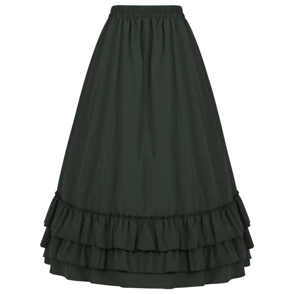 High Waist Victorian Ruffled Skirt – Gothic Steampunk - Bottoms - Skirts - 3